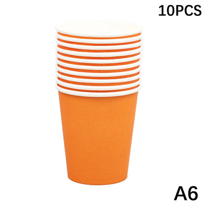 10PCS 9oz Solid Color Disposable Paper Cups
