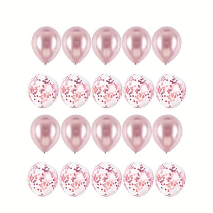 Rose Golden Sequin Balloon Set 20pcs