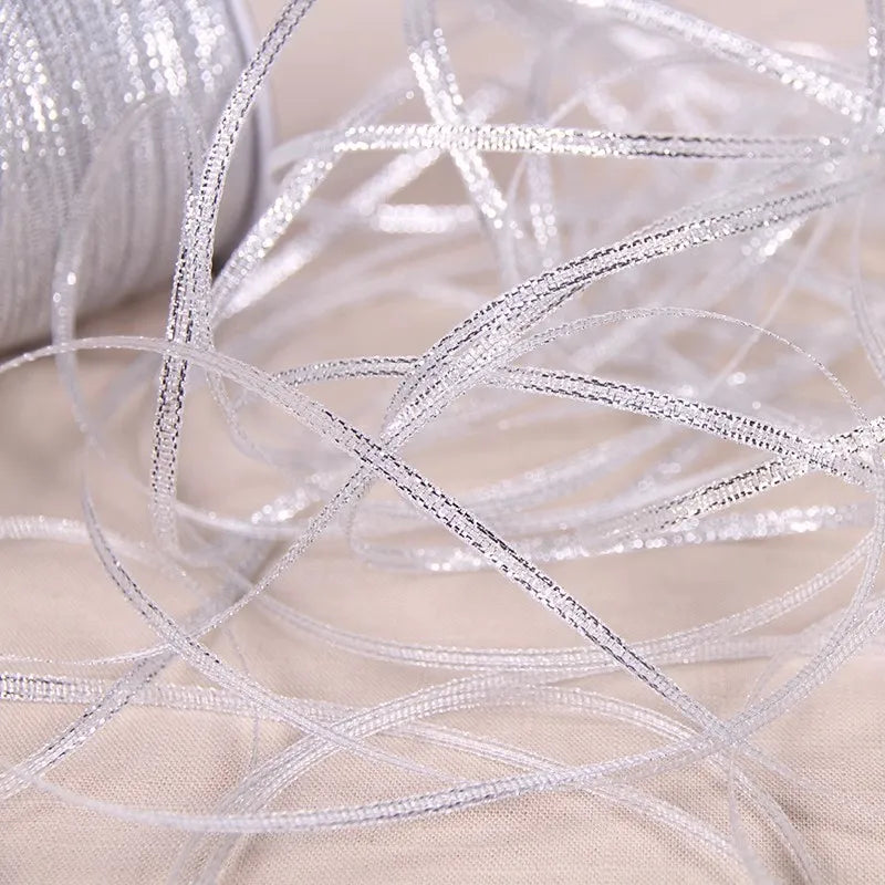 Glitter Silk Satin Ribbon Decoration 10meters 3mm