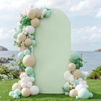 Double sided arch backdrop cover sage