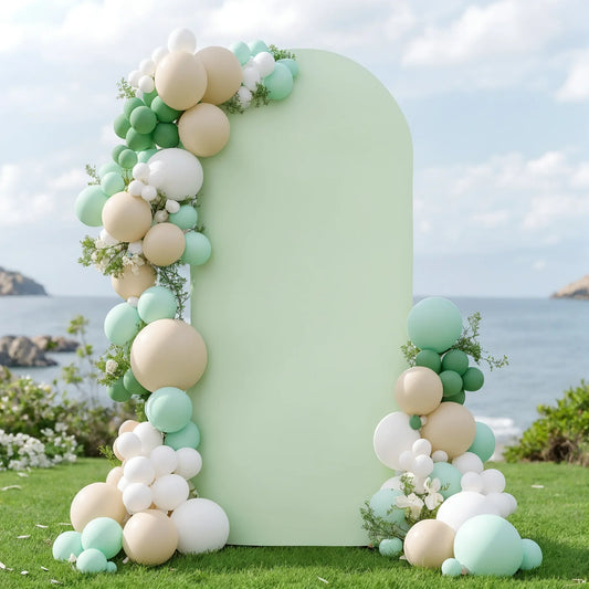 Double sided arch backdrop cover sage
