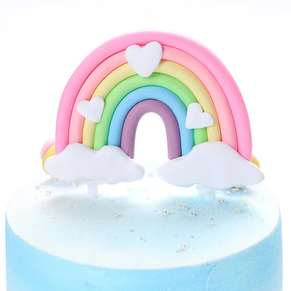 Smiling Face Cloud Rainbow Cake opper decoratings