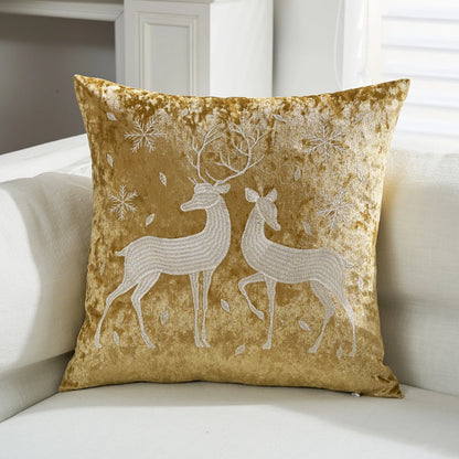 Gold Holiday Throw Pillow Cover 18×18