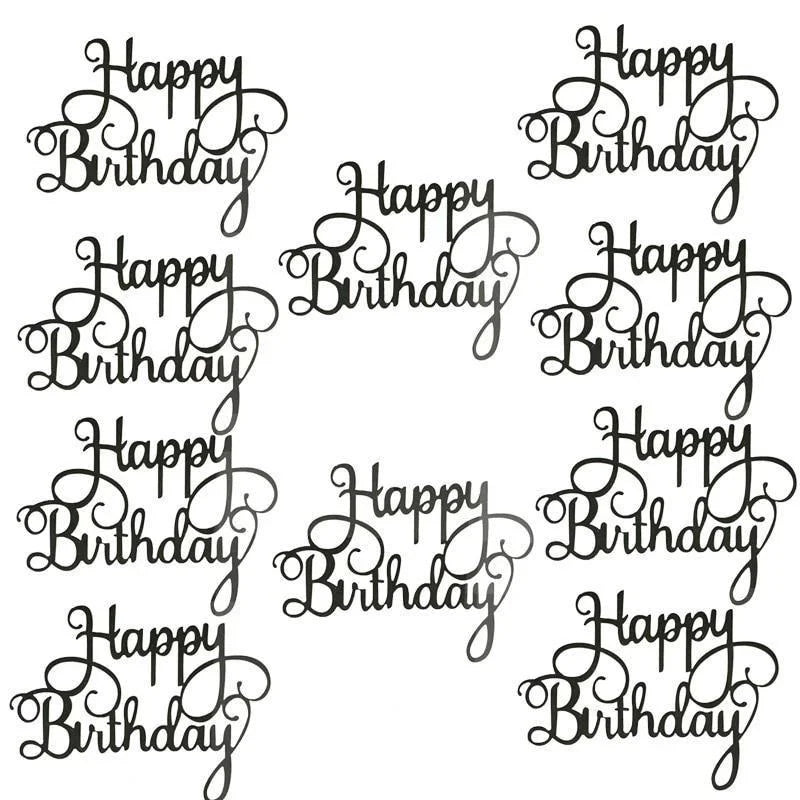 Happy Birthday Cake Topper 10pcs