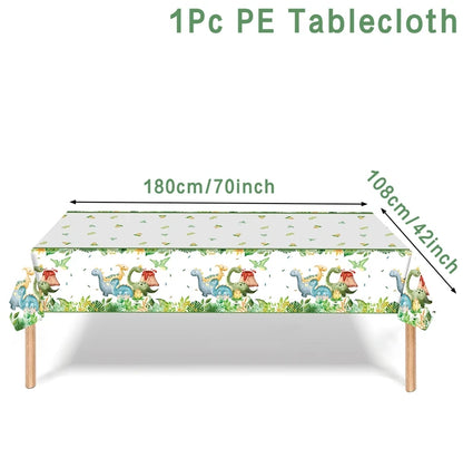 Dinosaur disposable tablecloth party decoration