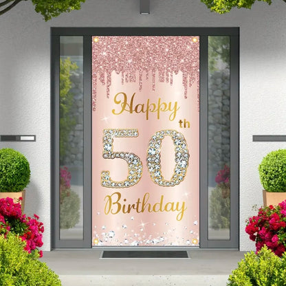 Happy Birthday Theme Decor Door Cover