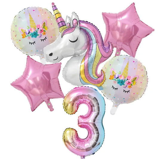 Rainbow Unicorn Balloon 32 inch 1Set