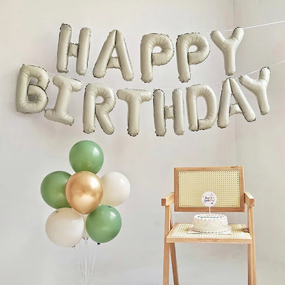 Happy Birthday Balloons Cream Caramel 16Inch