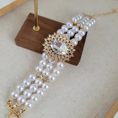 Ginna Pearl bracelets with glass stones
