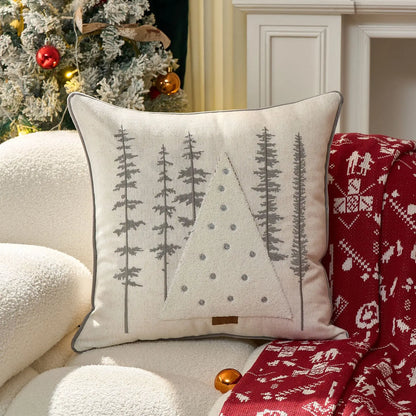 Embroidered Merry Christmas Cushion Cover