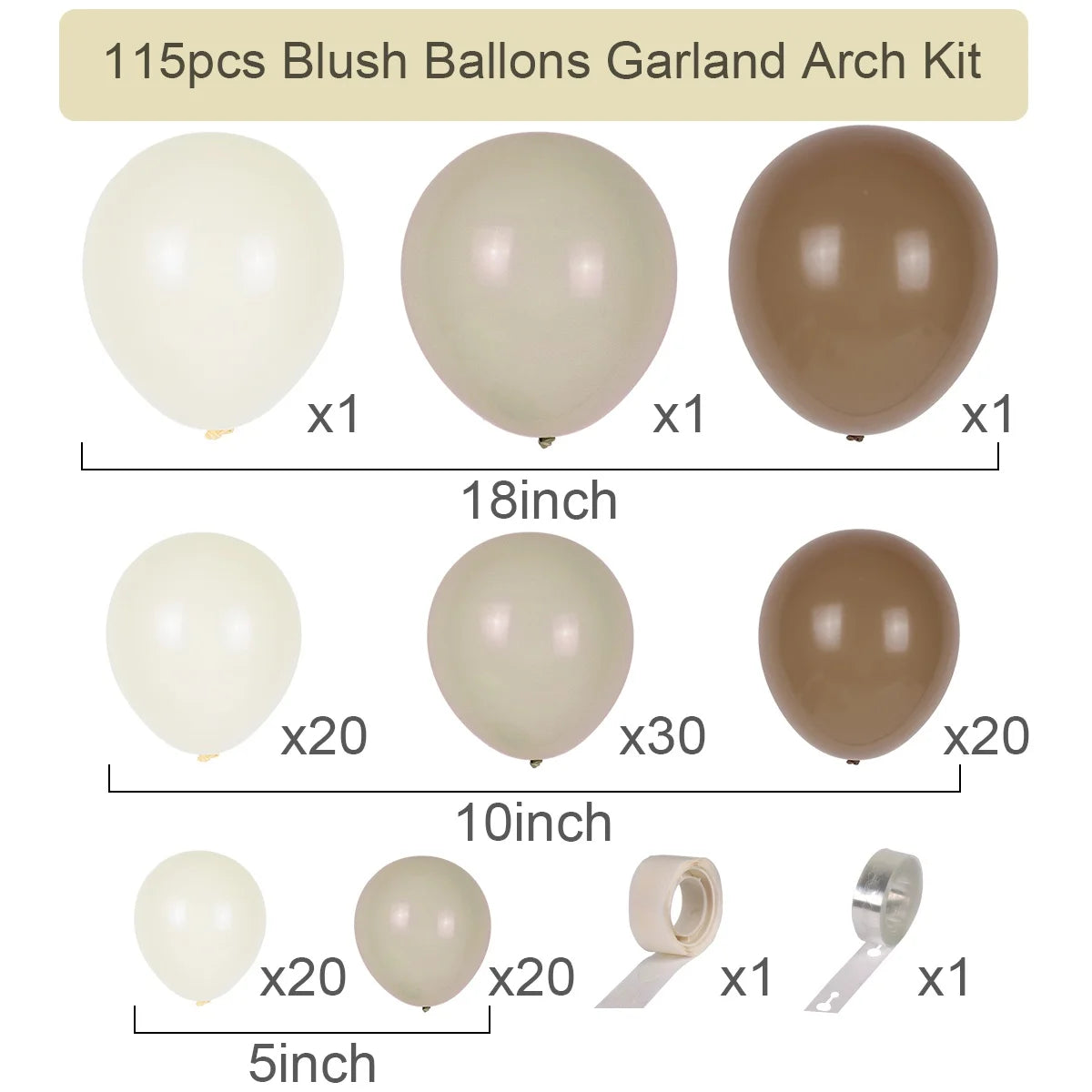 Coffee Brown Balloon Garland Arch