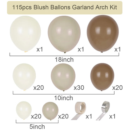 Coffee Brown Balloon Garland Arch