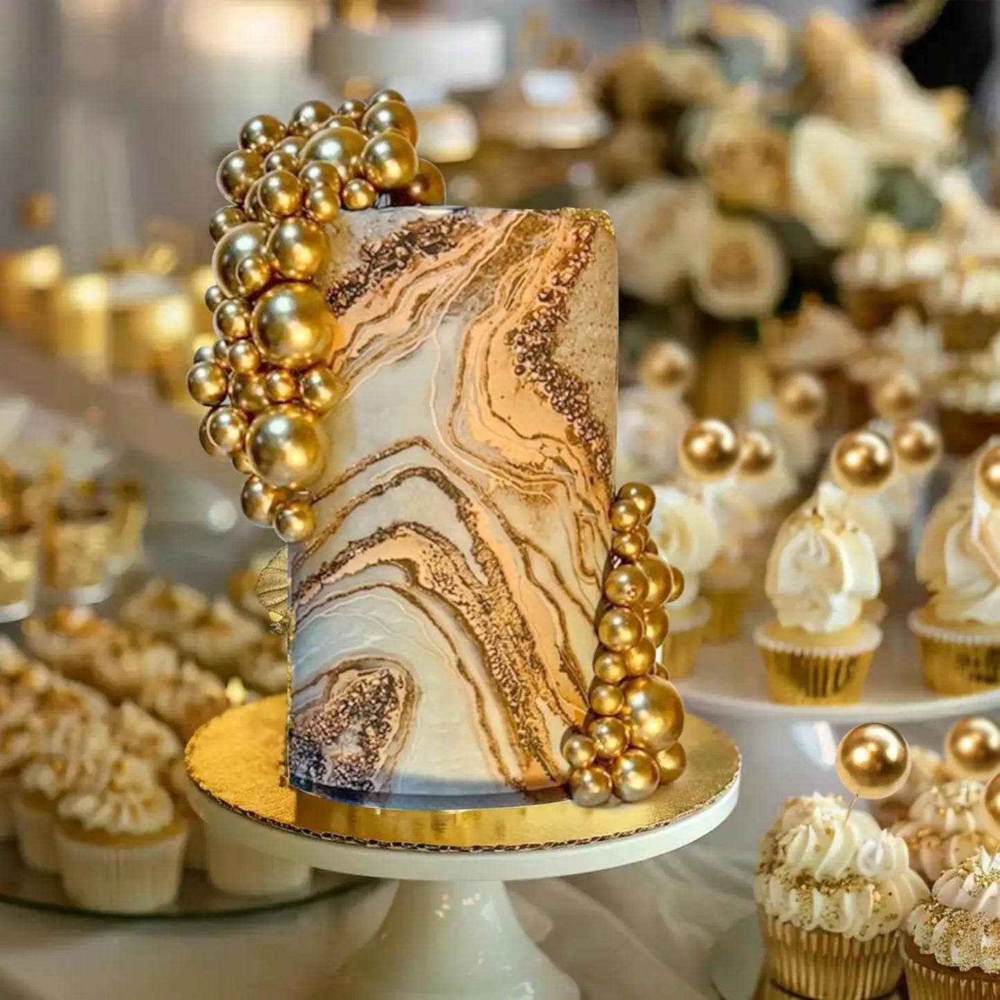 Balls cake for decoration  4 sizes /66 PCS