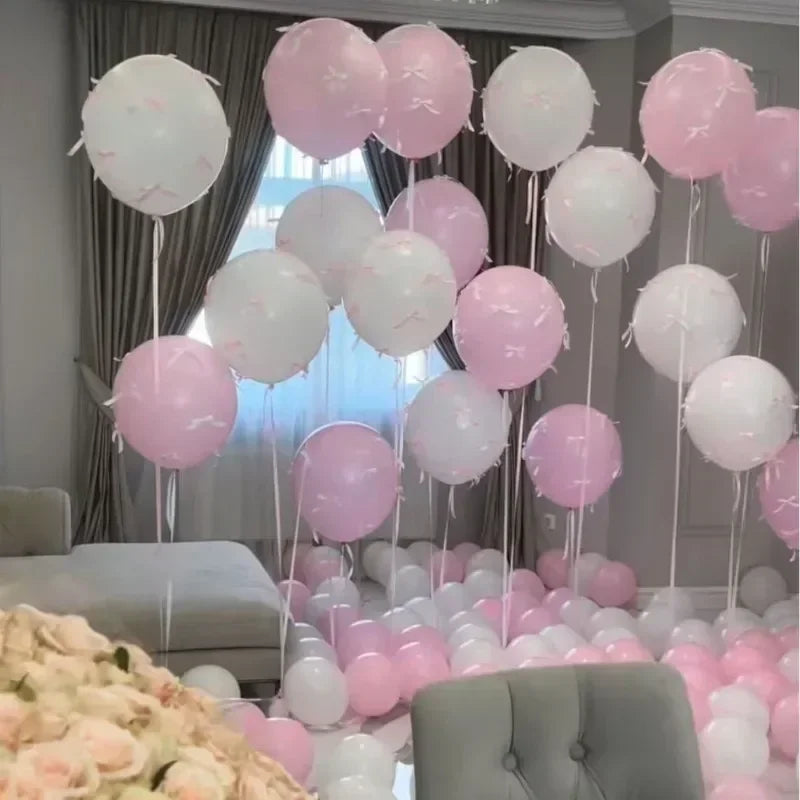 Balloon Wih Ribbon12 Inch 5pcs