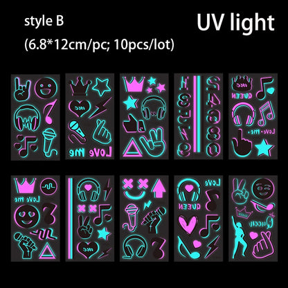 Luminous waterproof tattoos