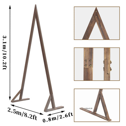 Wooden vintage wedding arch triangle stand 3m large
