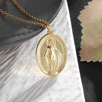 Catholic virgin Mary pendant necklace