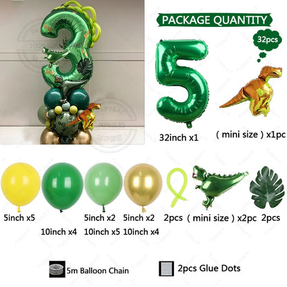 Dinosaur number balloons 32inch