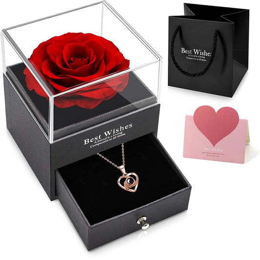 Flower love necklace box