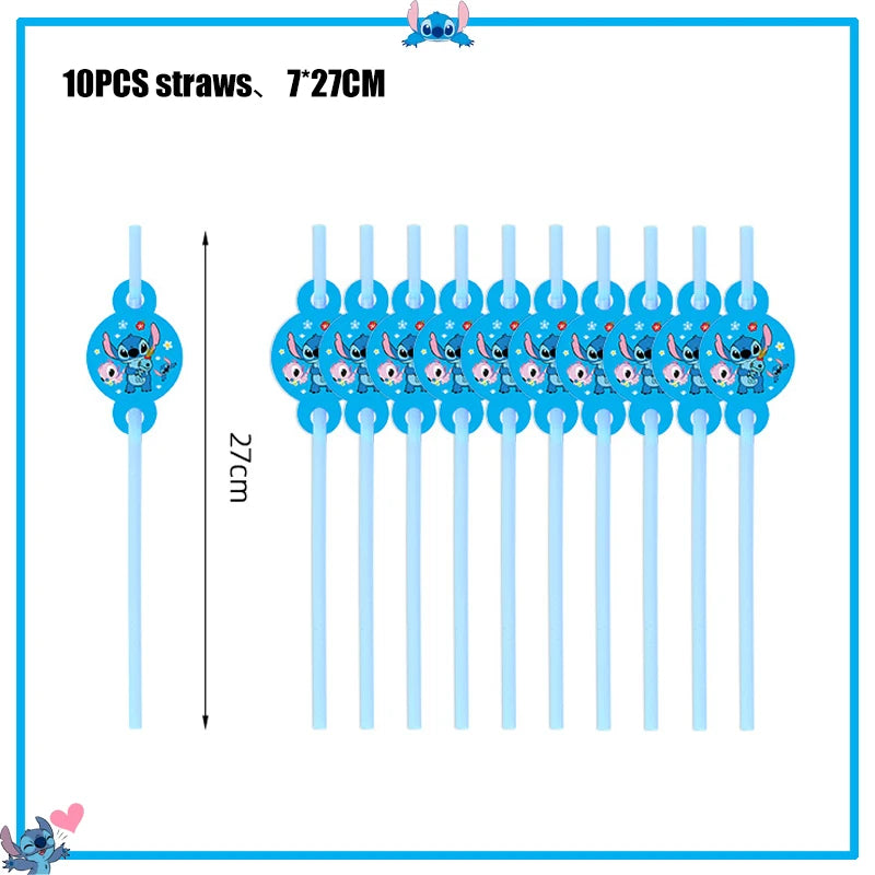 Disney Stitch Birthday Party Decoration Supplies New Lilo Stitch Balloon Baby Shower Aloha Paper Cups Plates Napkins Tablecloth
