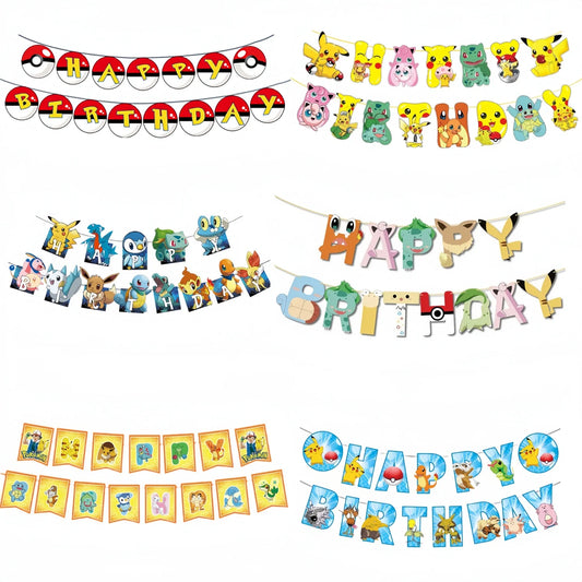 Pokemon Pikachu Happy Birthday Banner
