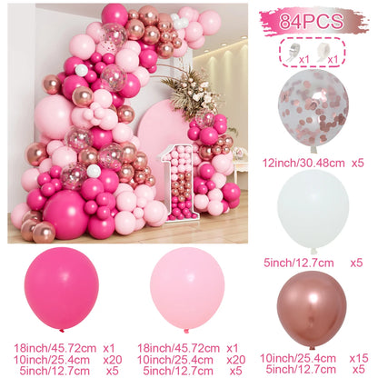 Pink Pastel Macaron Balloons Garland Arch