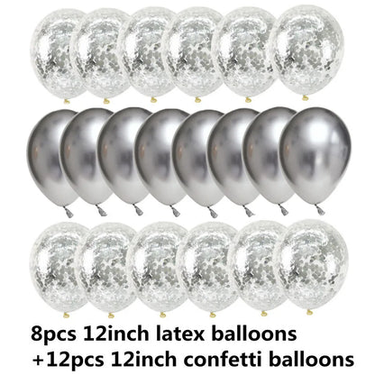 10/20PCS Star Confetti Latex Balloons