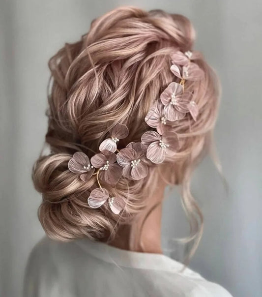 Flower hair jewelry Pearl Crystal