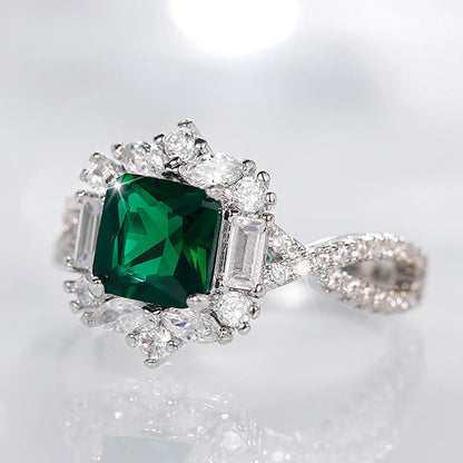 Lizza ring green Pear-shaped crystal