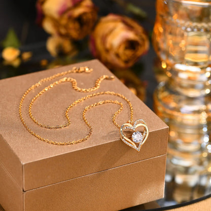 Heart for Birthstone heart I Love You necklace