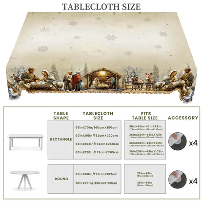 Nativity Scene Tablecloth Decor