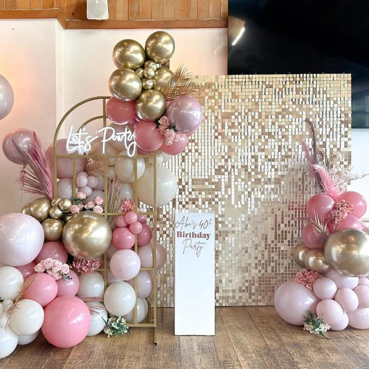 Shimmer Gold Sequin Wall Backdrop – 24pcs
