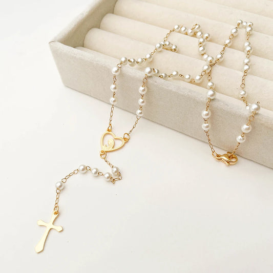 Virgin Mary Cross Rosary Pendant for spiriti pray , necklace
