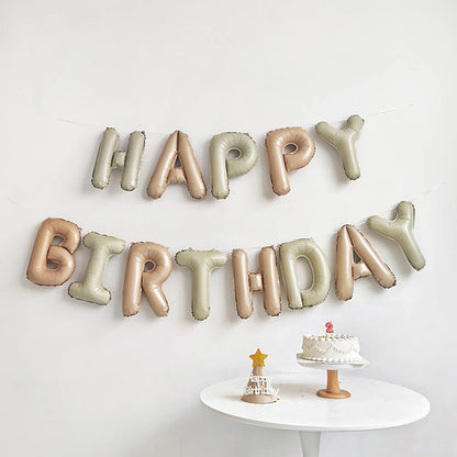 Happy Birthday Balloons Cream Caramel 16Inch