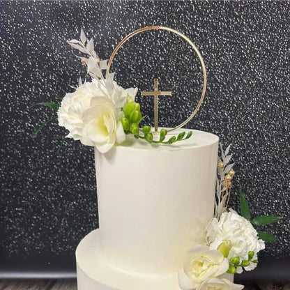 Baptism Cross cake Topper