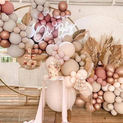 Blush retro Pink Ivory white Balloons Garland arch