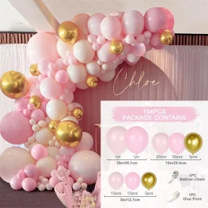Blush retro Pink Ivory white Balloons Garland arch