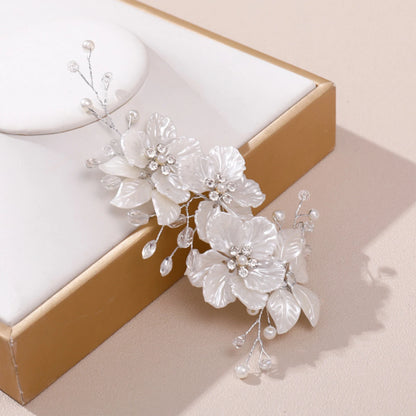 Flower hair jewelry Pearl Crystal
