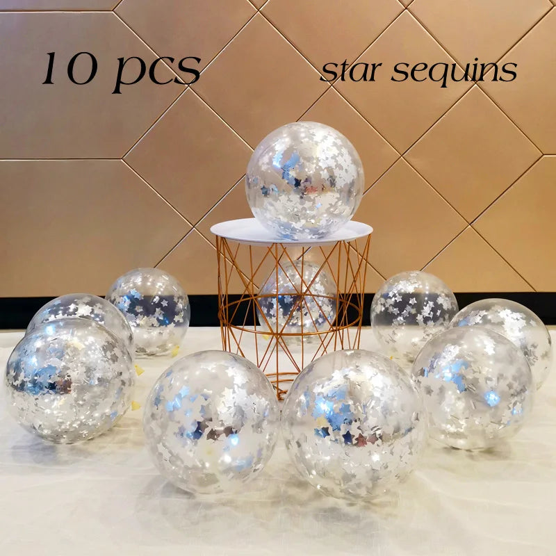 10/20PCS Star Confetti Latex Balloons