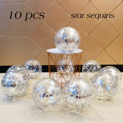 10/20PCS Star Confetti Latex Balloons