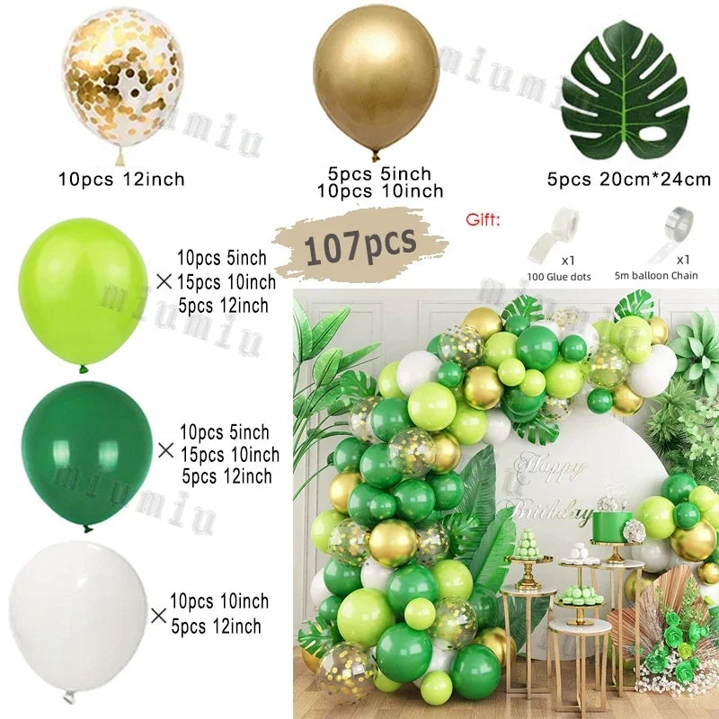 Jungle Safari Green Balloon Arch Kit