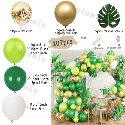 Jungle Safari Green Balloon Arch Kit