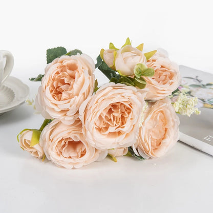 Artificial flowers fake white Peonies bouquet