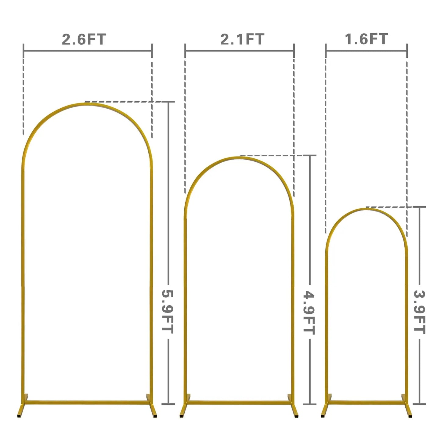 Gold  arch backdrop stand Set of 3