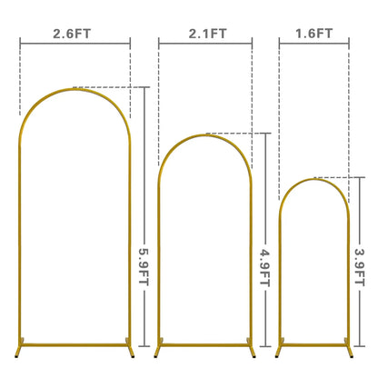 Gold  arch backdrop stand Set of 3