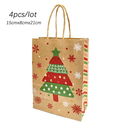 4pcs Christmas Paper Gift Bagsba