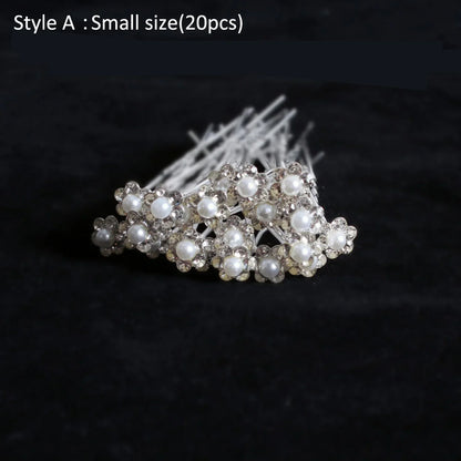 Elegant Pearl Crystal Hairpin 20pcs