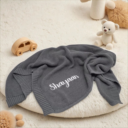Personalized name baby blanket children chunky