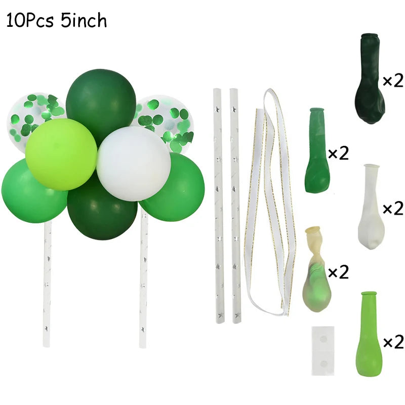 Jungle party green latex balloons