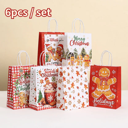 6pcs Creative Xmas Paper Bags